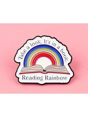 READING RAINBOW Book Enamel Backpack Lapel Pin NEW